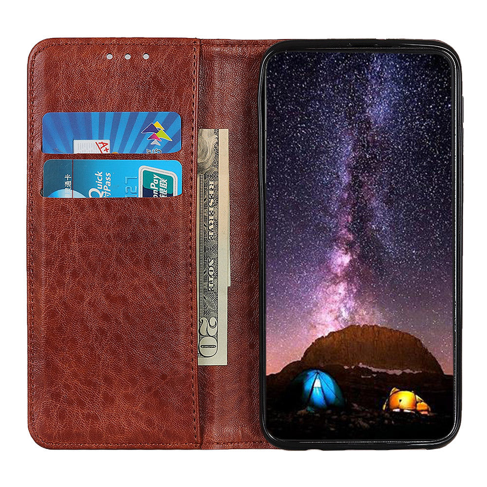 For Nokia G22 Magnetic Anti-Scratch PU Leather Phone Cover Wallet Stand Crazy Horse Texture Phone Case
