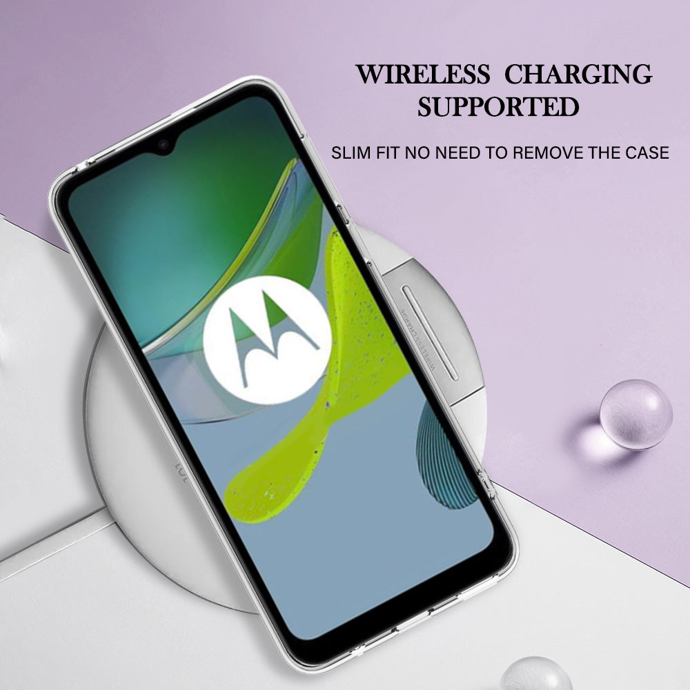 TPU Phone Case for Motorola Moto E13 4G , YB IMD Series-16 Style E Marble Pattern 2.0mm Electroplating IMD Phone Cover