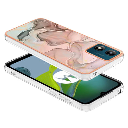 TPU Phone Case for Motorola Moto E13 4G , YB IMD Series-16 Style E Marble Pattern 2.0mm Electroplating IMD Phone Cover
