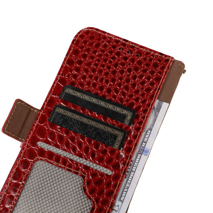 For Nokia G22 RFID Blocking Wallet Phone Case Crocodile Texture Genuine Cow Leather Stand Cover