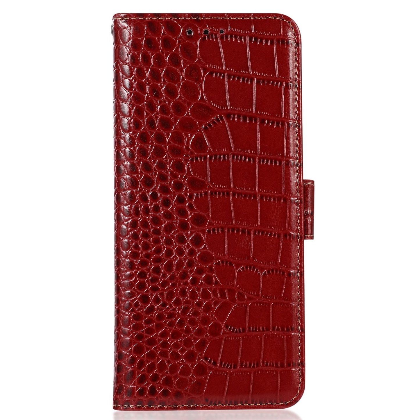 For Nokia G22 RFID Blocking Wallet Phone Case Crocodile Texture Genuine Cow Leather Stand Cover