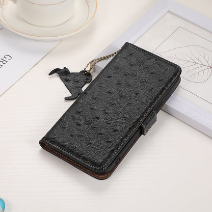 For Oppo Find X6 Anti-Scratch Phone Case RFID Blocking Genuine Cow Leather Stand Phone Cover Wallet