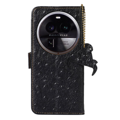 For Oppo Find X6 Anti-Scratch Phone Case RFID Blocking Genuine Cow Leather Stand Phone Cover Wallet