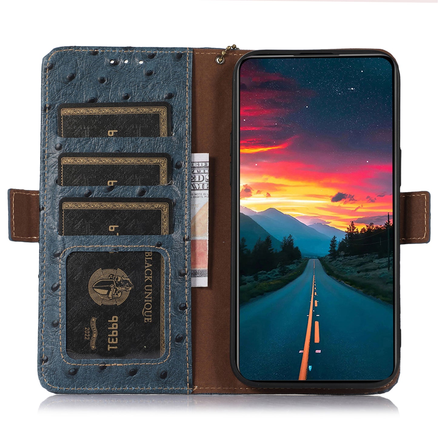 For Oppo Find X6 Anti-Scratch Phone Case RFID Blocking Genuine Cow Leather Stand Phone Cover Wallet