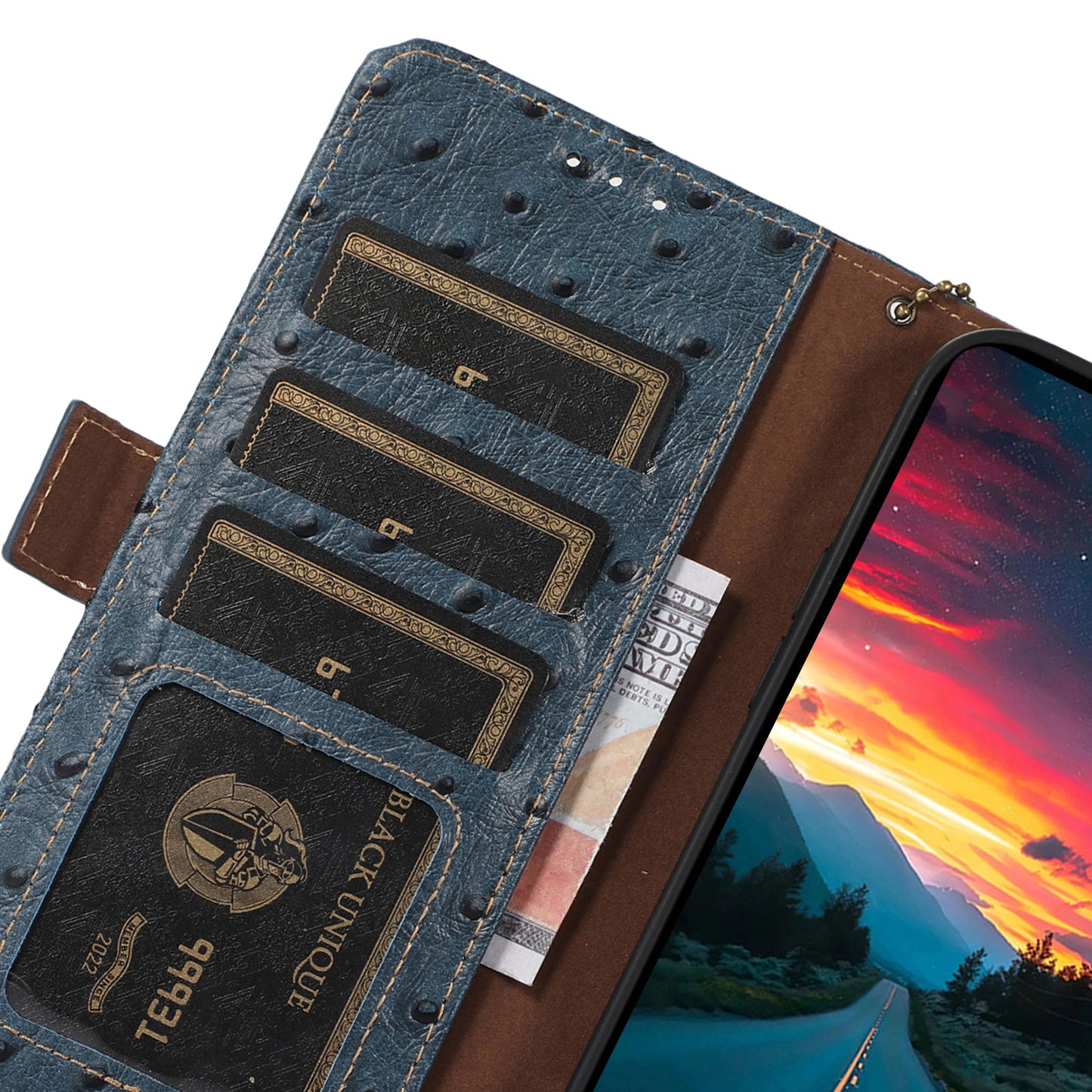 For Oppo Find X6 Anti-Scratch Phone Case RFID Blocking Genuine Cow Leather Stand Phone Cover Wallet