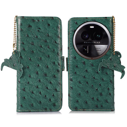 For Oppo Find X6 Anti-Scratch Phone Case RFID Blocking Genuine Cow Leather Stand Phone Cover Wallet