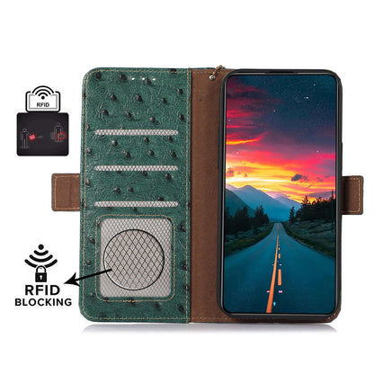 For Oppo Find X6 Anti-Scratch Phone Case RFID Blocking Genuine Cow Leather Stand Phone Cover Wallet