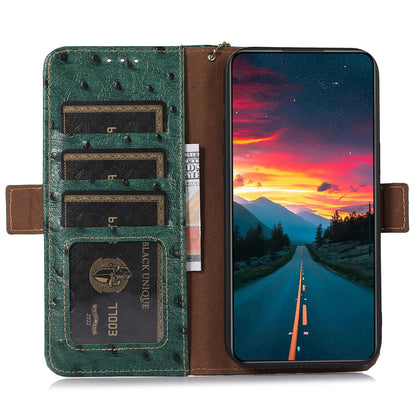 For Oppo Find X6 Anti-Scratch Phone Case RFID Blocking Genuine Cow Leather Stand Phone Cover Wallet