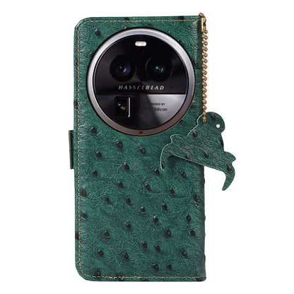 For Oppo Find X6 Anti-Scratch Phone Case RFID Blocking Genuine Cow Leather Stand Phone Cover Wallet