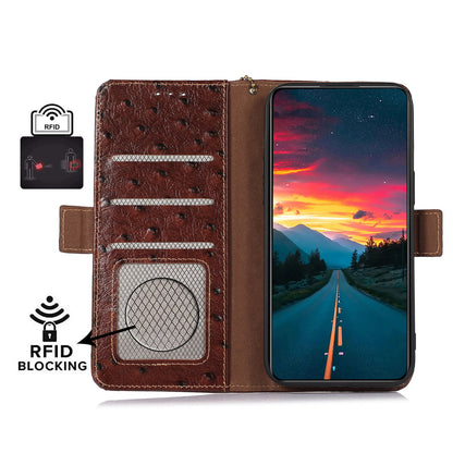 For Oppo Find X6 Anti-Scratch Phone Case RFID Blocking Genuine Cow Leather Stand Phone Cover Wallet