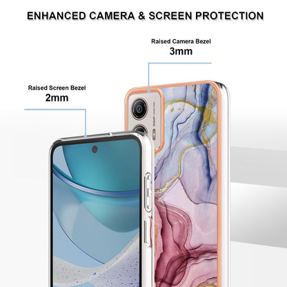 YB IMD Series-16 Style E Phone Case For Motorola Moto G53 5G / G23 4G / G13 4G IMD Marble Pattern 2.0mm TPU Cover