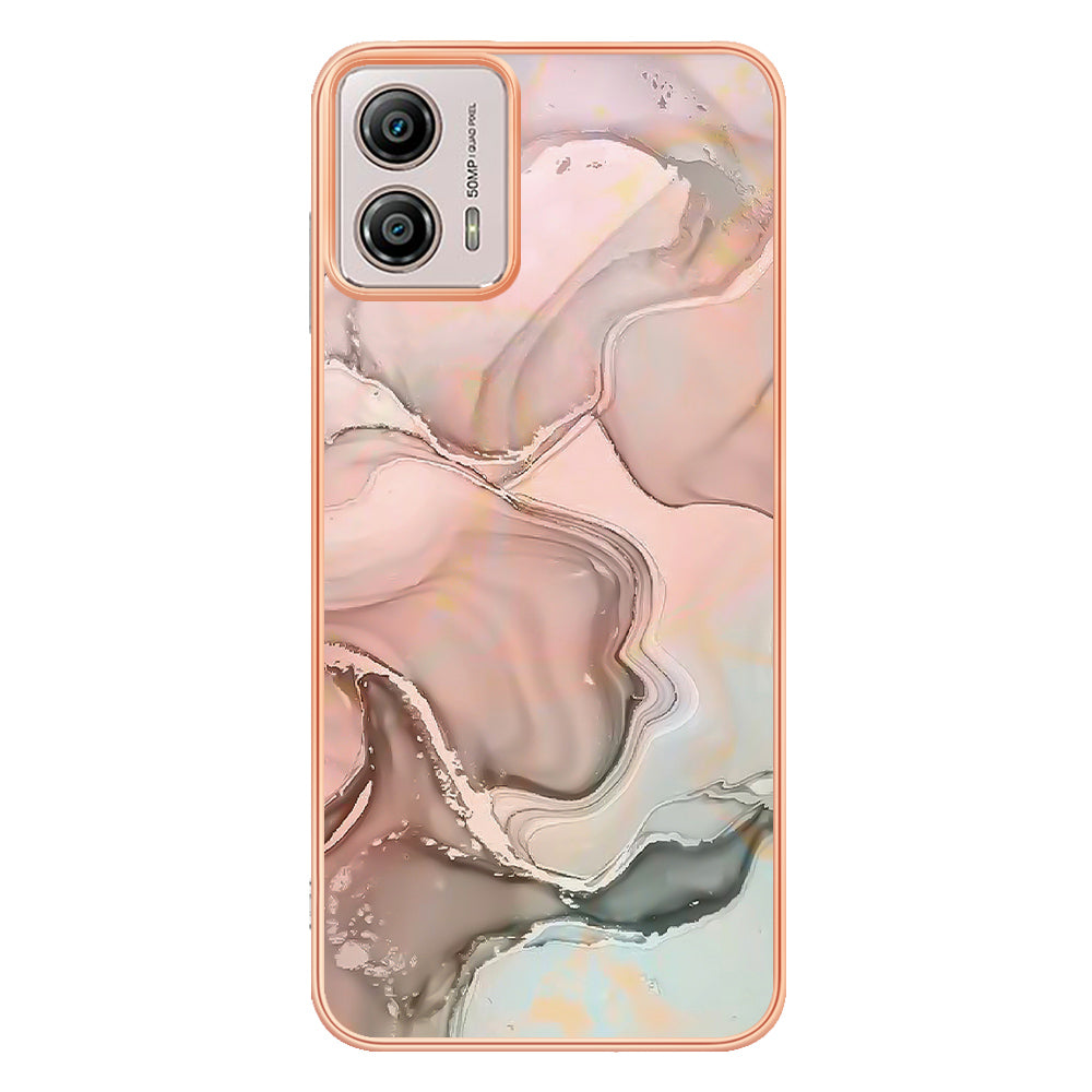 YB IMD Series-16 Style E Phone Case For Motorola Moto G53 5G / G23 4G / G13 4G IMD Marble Pattern 2.0mm TPU Cover