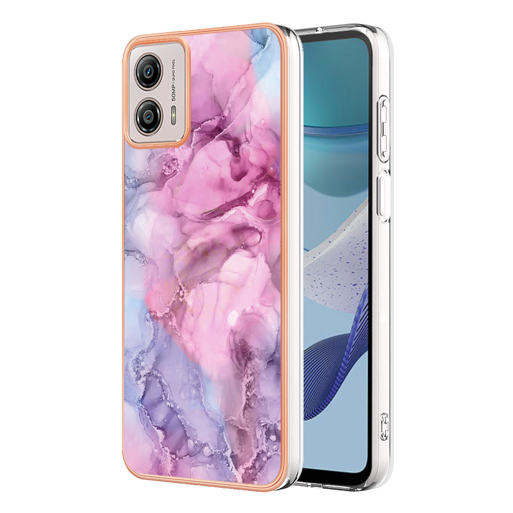 YB IMD Series-16 Style E Phone Case For Motorola Moto G53 5G / G23 4G / G13 4G IMD Marble Pattern 2.0mm TPU Cover