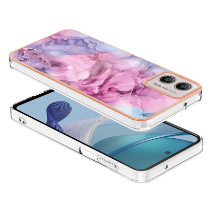 YB IMD Series-16 Style E Phone Case For Motorola Moto G53 5G / G23 4G / G13 4G IMD Marble Pattern 2.0mm TPU Cover