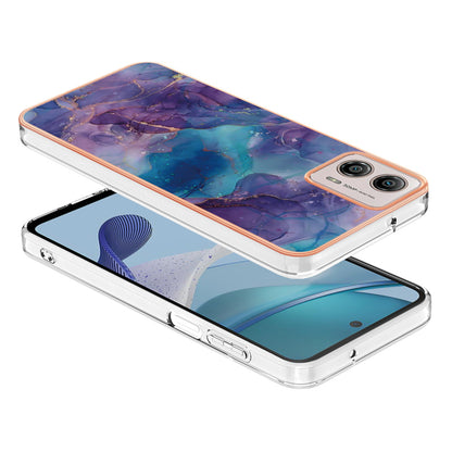 YB IMD Series-16 Style E Phone Case For Motorola Moto G53 5G / G23 4G / G13 4G IMD Marble Pattern 2.0mm TPU Cover