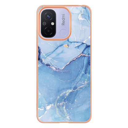 For Xiaomi Redmi 12C 4G / 11A 4G YB IMD Series-16 Style E Phone Case 2.0mm Electroplating IMD Marble Pattern TPU Cover