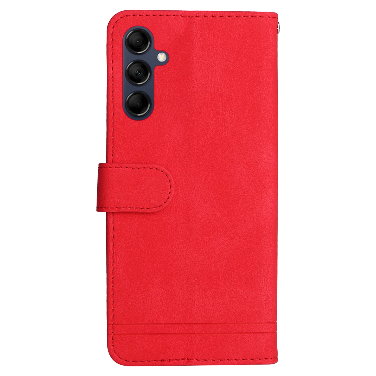 PU Leather Case for Samsung Galaxy M14 5G Skin-touch Imprinted Lines Wallet Stand Phone Cover