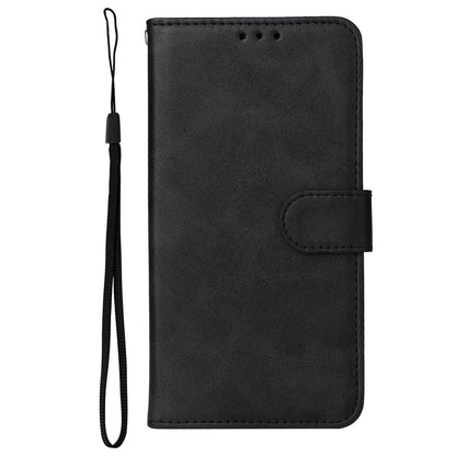 For Samsung Galaxy M14 5G Anti-Dust Phone Shell Calf Texture Stand Phone Case Leather Phone Cover with Strap