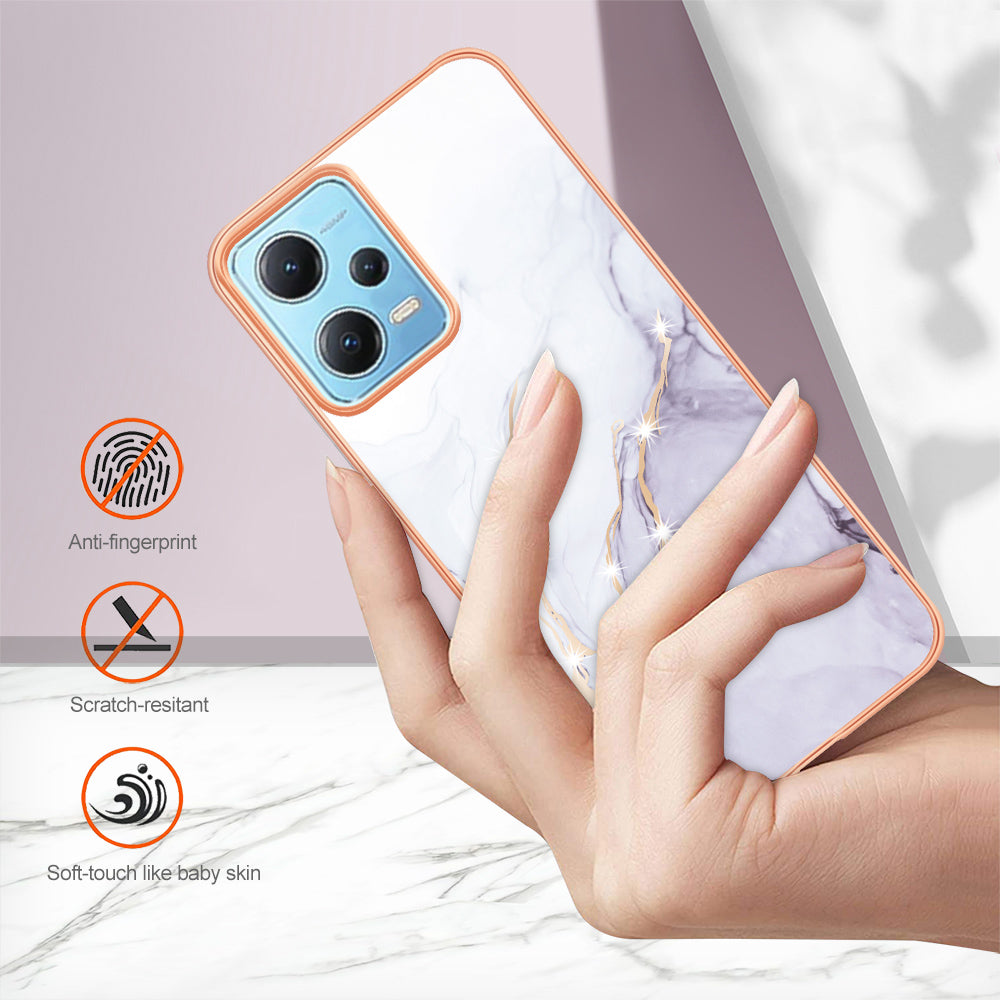 For Xiaomi Poco X5 5G / Redmi Note 12 5G (Global) / (China) / (India) YB IMD Series-2 Marble Pattern IMD TPU Case Cover