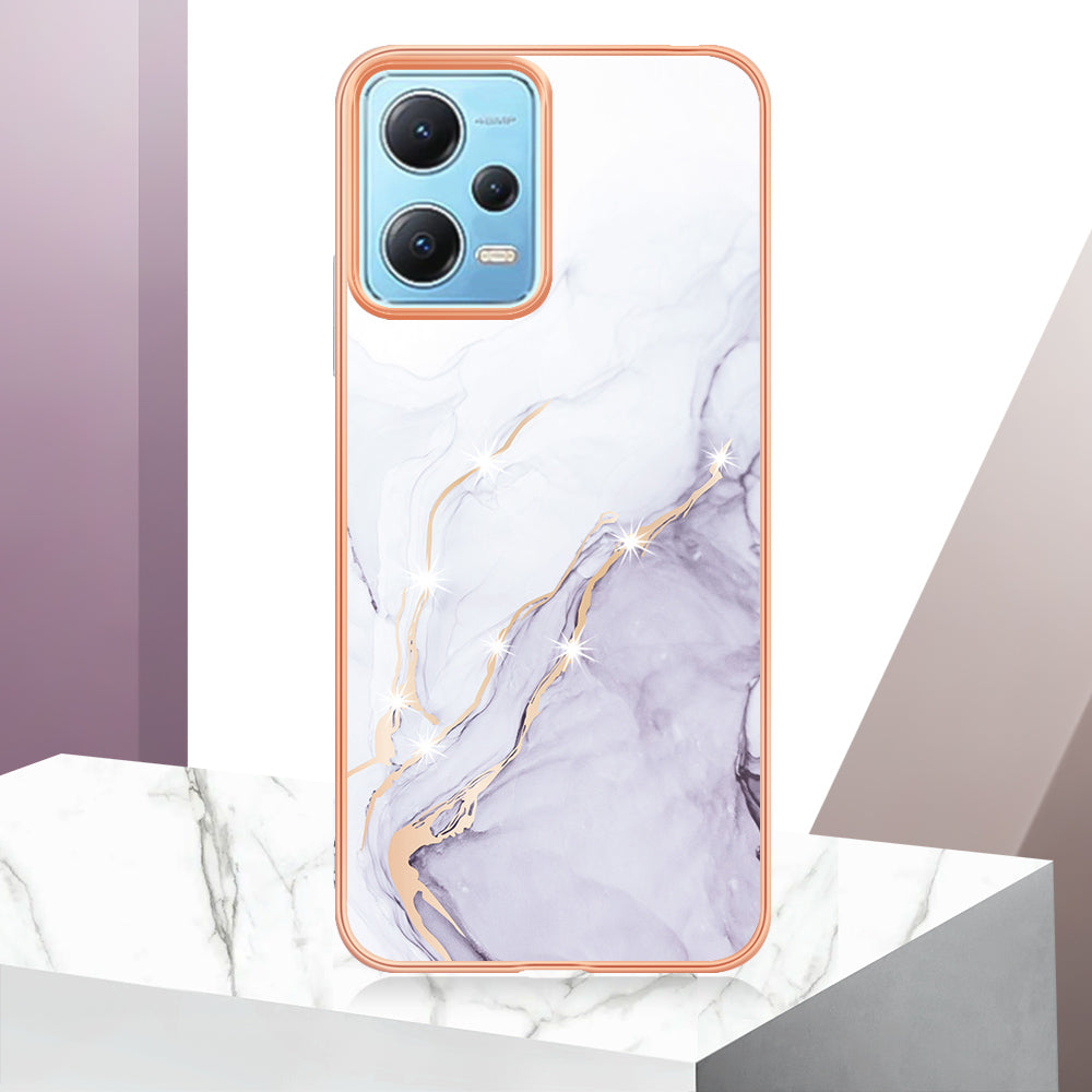 For Xiaomi Poco X5 5G / Redmi Note 12 5G (Global) / (China) / (India) YB IMD Series-2 Marble Pattern IMD TPU Case Cover