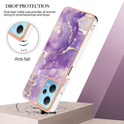 For Xiaomi Poco X5 5G / Redmi Note 12 5G (Global) / (China) / (India) YB IMD Series-2 Marble Pattern IMD TPU Case Cover