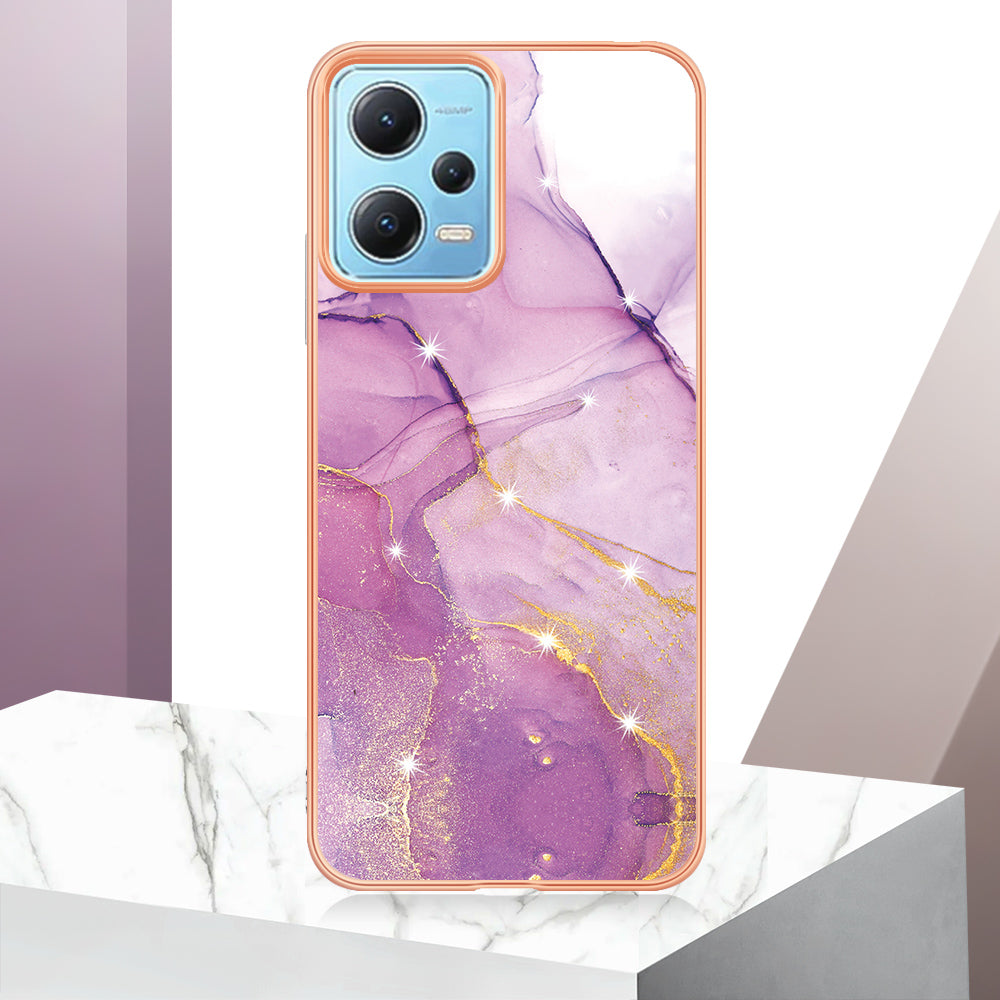 For Xiaomi Poco X5 5G / Redmi Note 12 5G (Global) / (China) / (India) YB IMD Series-2 Marble Pattern IMD TPU Case Cover