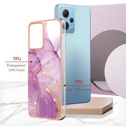 For Xiaomi Poco X5 5G / Redmi Note 12 5G (Global) / (China) / (India) YB IMD Series-2 Marble Pattern IMD TPU Case Cover