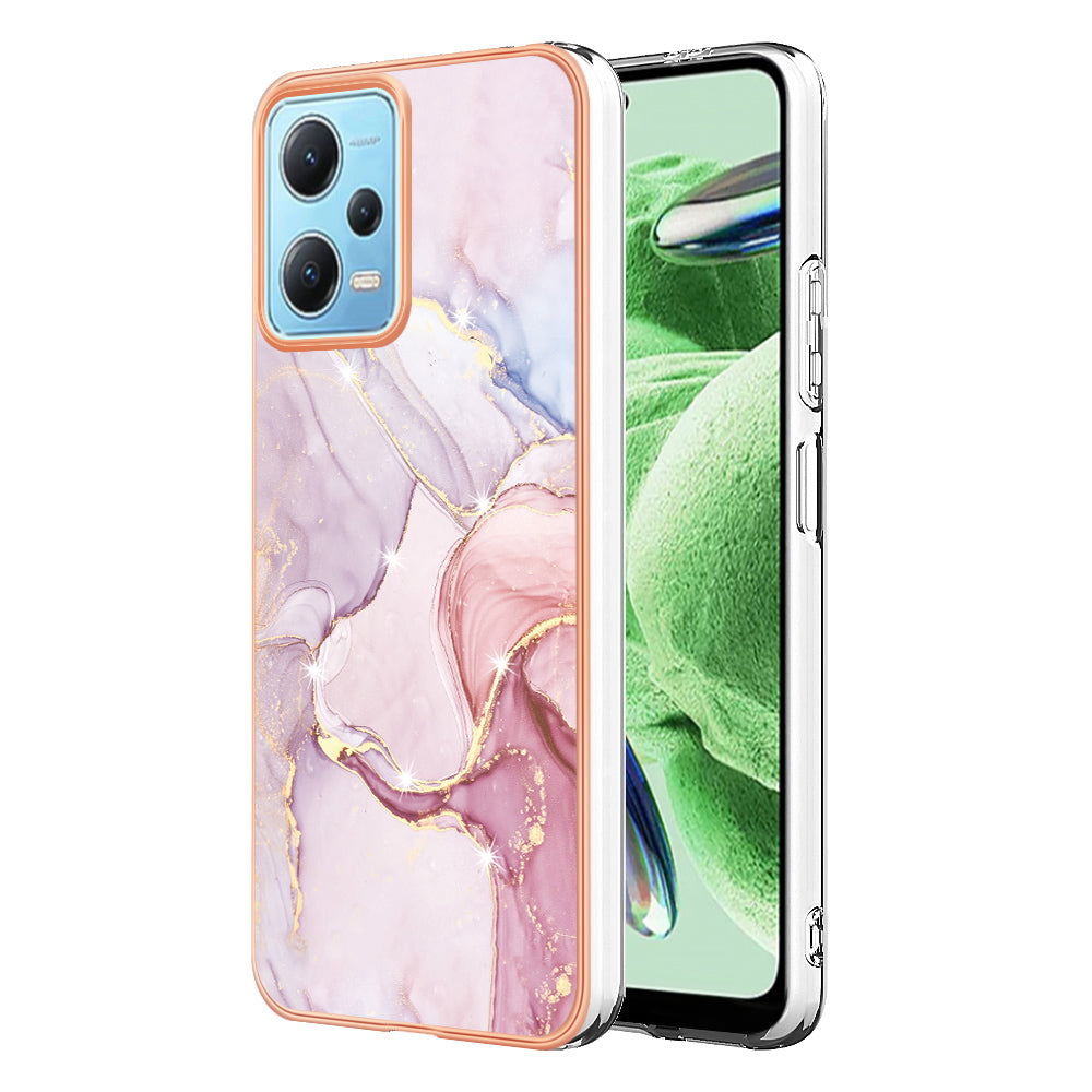 For Xiaomi Poco X5 5G / Redmi Note 12 5G (Global) / (China) / (India) YB IMD Series-2 Marble Pattern IMD TPU Case Cover