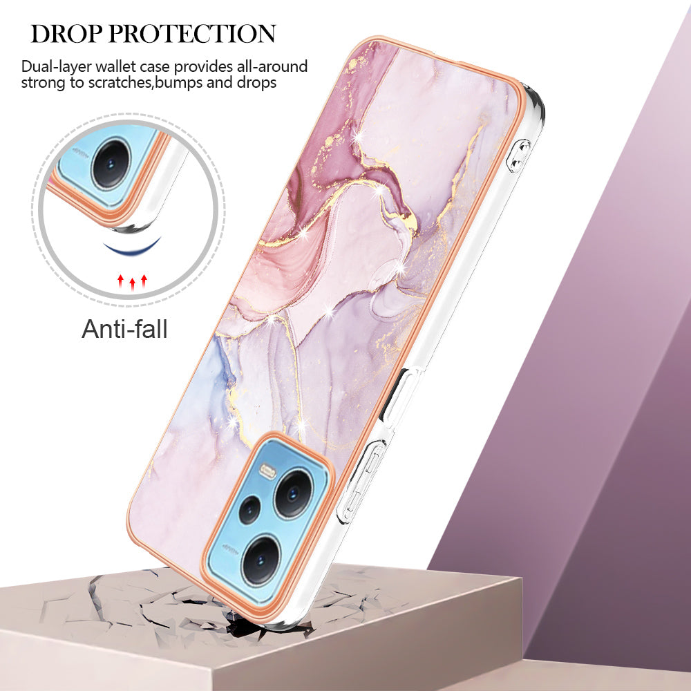 For Xiaomi Poco X5 5G / Redmi Note 12 5G (Global) / (China) / (India) YB IMD Series-2 Marble Pattern IMD TPU Case Cover