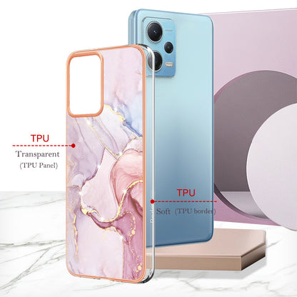For Xiaomi Poco X5 5G / Redmi Note 12 5G (Global) / (China) / (India) YB IMD Series-2 Marble Pattern IMD TPU Case Cover