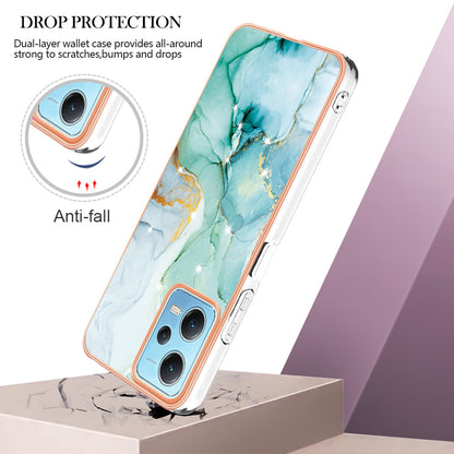 For Xiaomi Poco X5 5G / Redmi Note 12 5G (Global) / (China) / (India) YB IMD Series-2 Marble Pattern IMD TPU Case Cover
