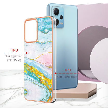 For Xiaomi Poco X5 5G / Redmi Note 12 5G (Global) / (China) / (India) YB IMD Series-2 Marble Pattern IMD TPU Case Cover
