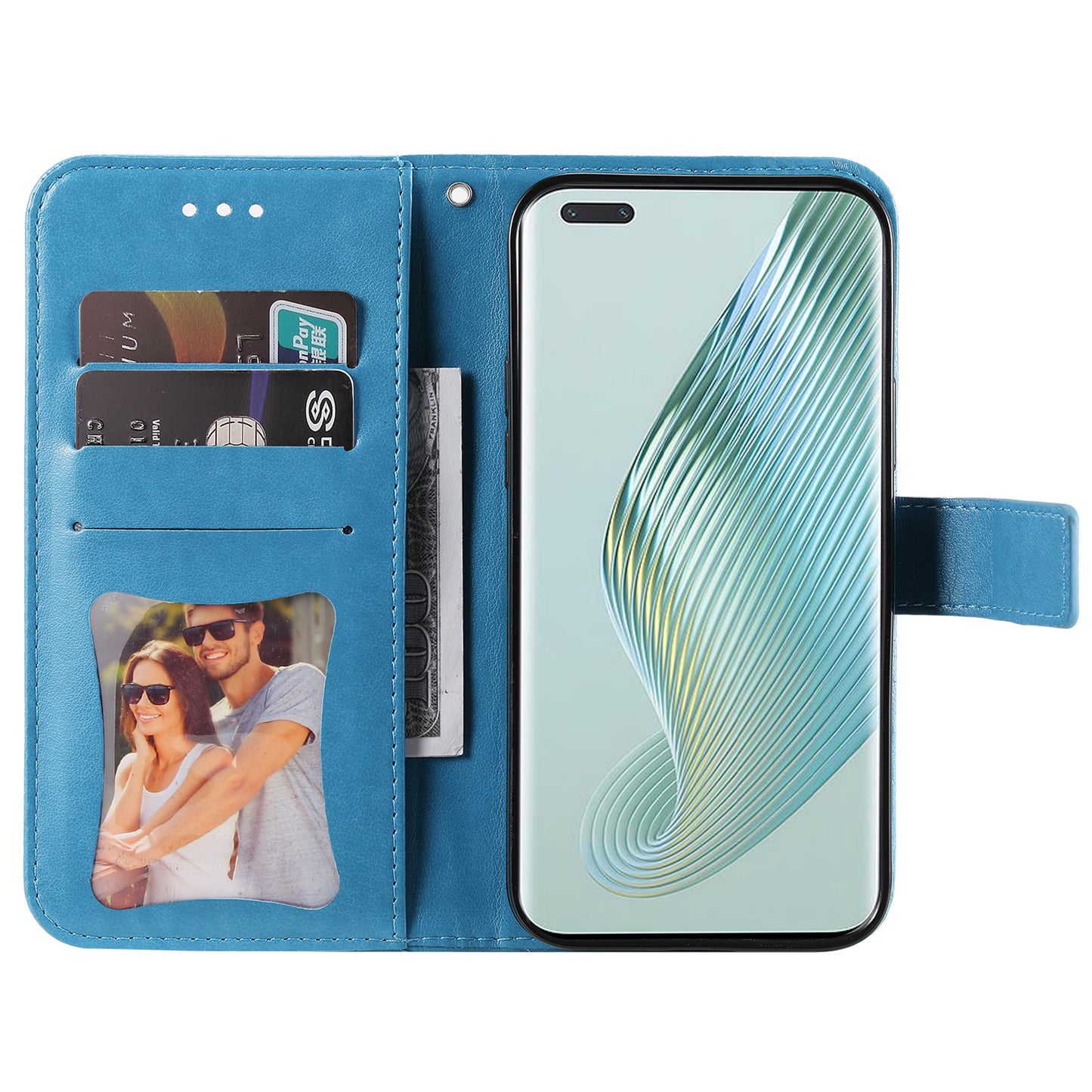 For Honor Magic5 Pro Flower Imprinting Phone Leather Case Stand Wallet Shockproof Phone Cover