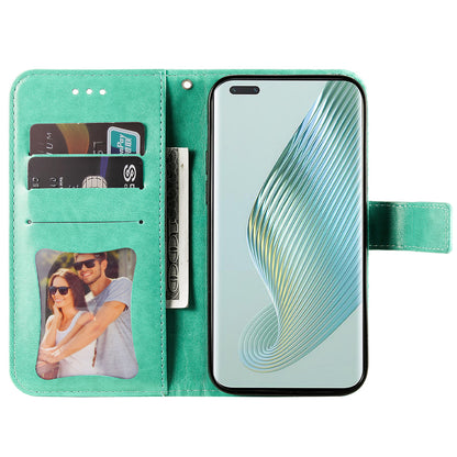 For Honor Magic5 Pro Flower Imprinting Phone Leather Case Stand Wallet Shockproof Phone Cover