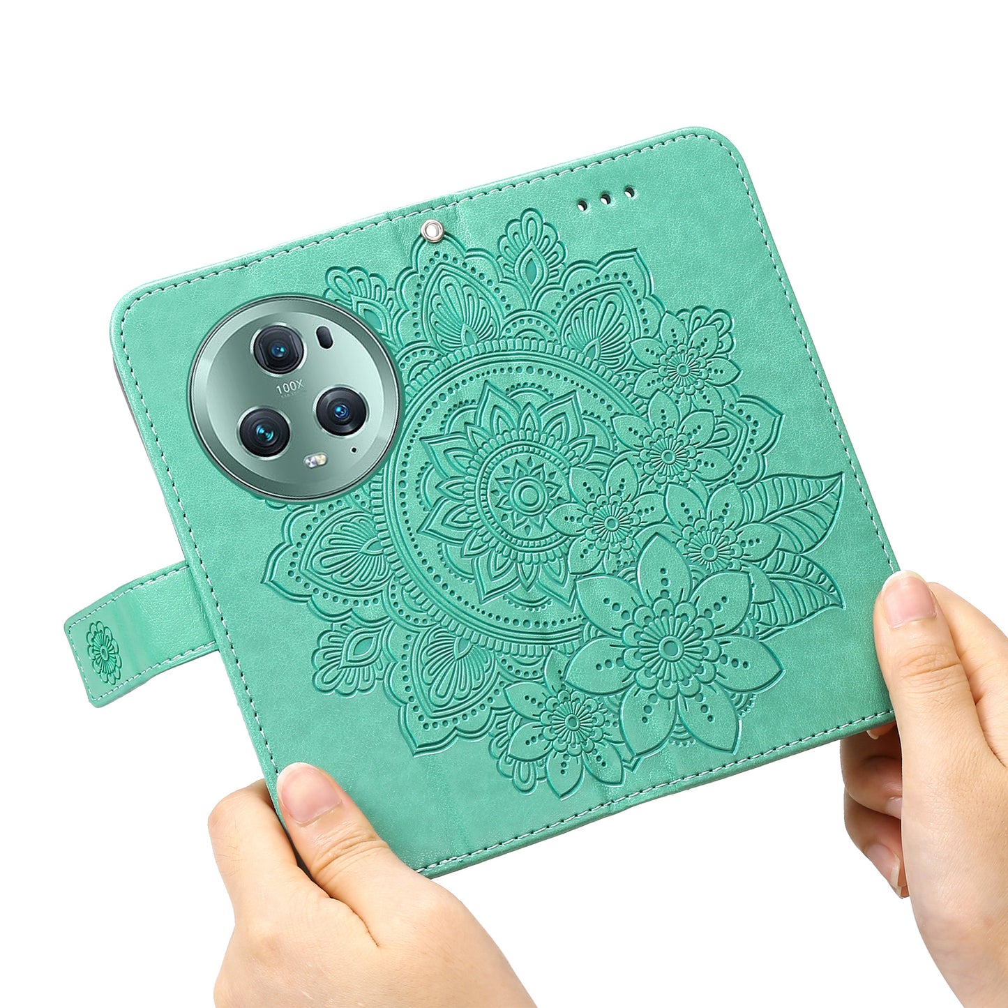 For Honor Magic5 Pro Flower Imprinting Phone Leather Case Stand Wallet Shockproof Phone Cover