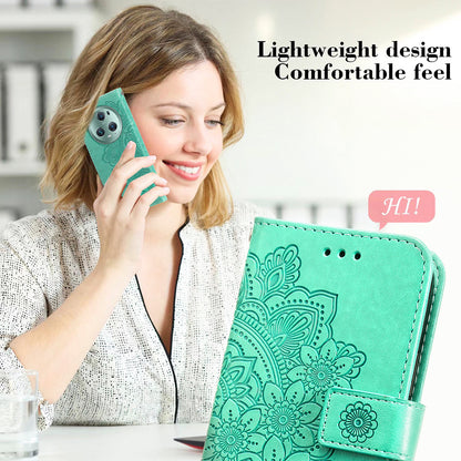 For Honor Magic5 Pro Flower Imprinting Phone Leather Case Stand Wallet Shockproof Phone Cover