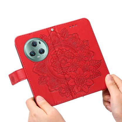 For Honor Magic5 Pro Flower Imprinting Phone Leather Case Stand Wallet Shockproof Phone Cover