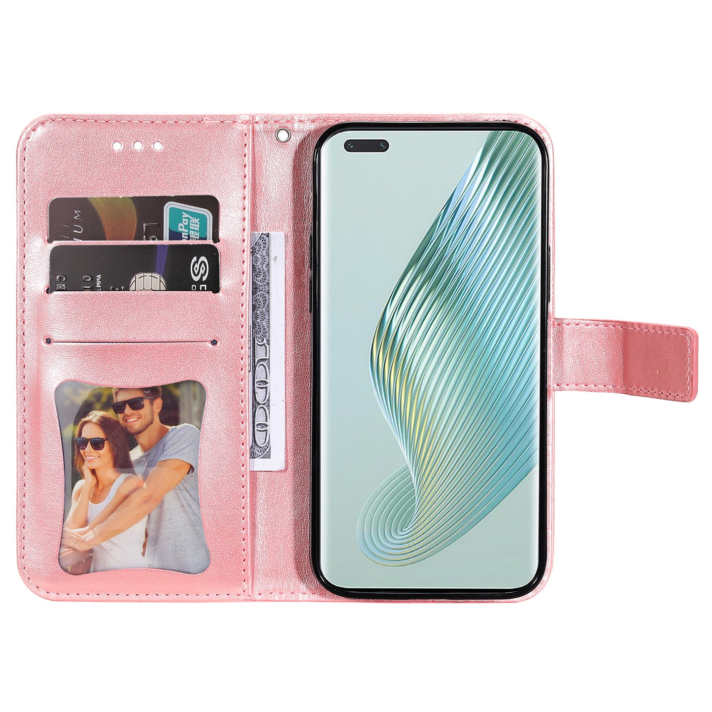 For Honor Magic5 Pro Flower Imprinting Phone Leather Case Stand Wallet Shockproof Phone Cover