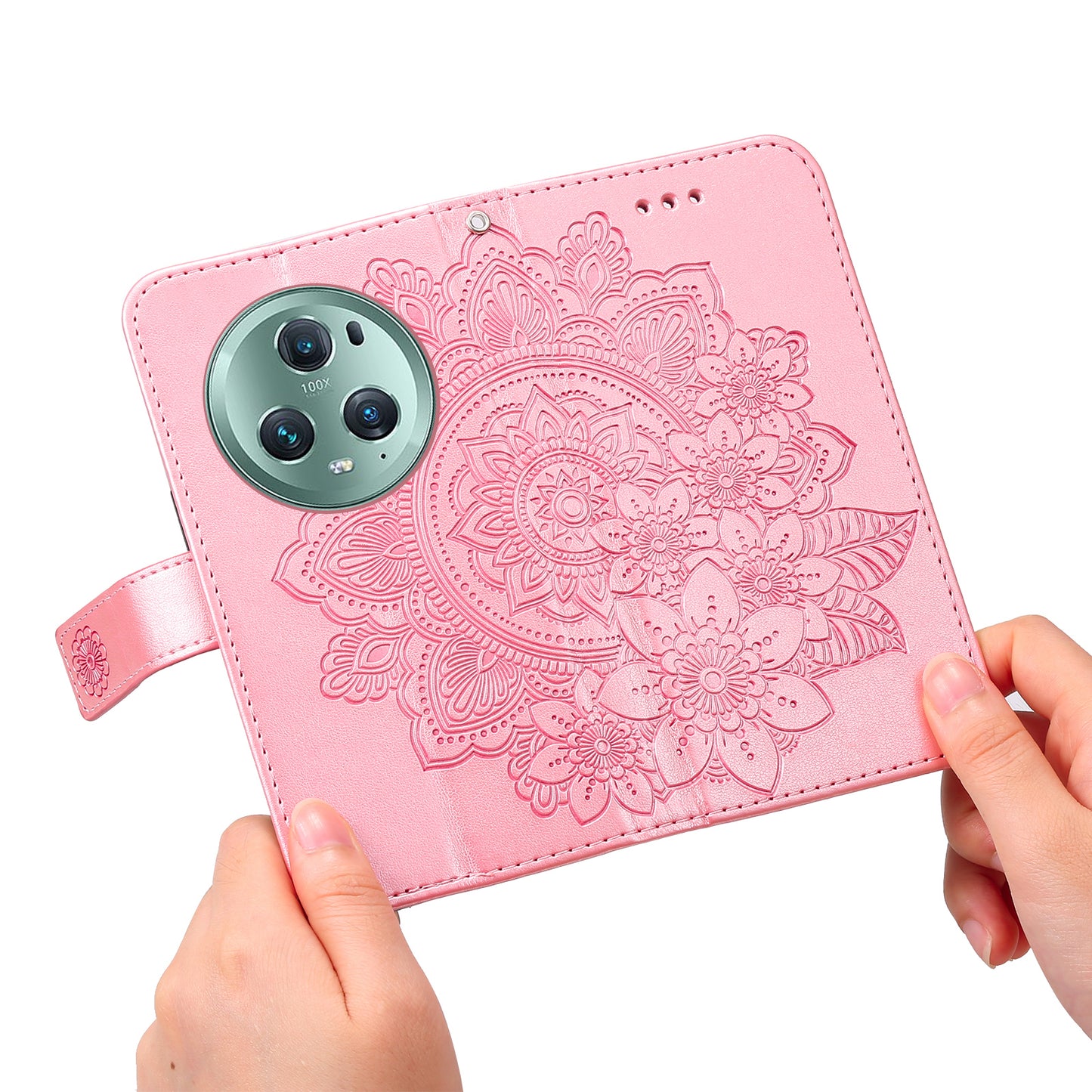For Honor Magic5 Pro Flower Imprinting Phone Leather Case Stand Wallet Shockproof Phone Cover