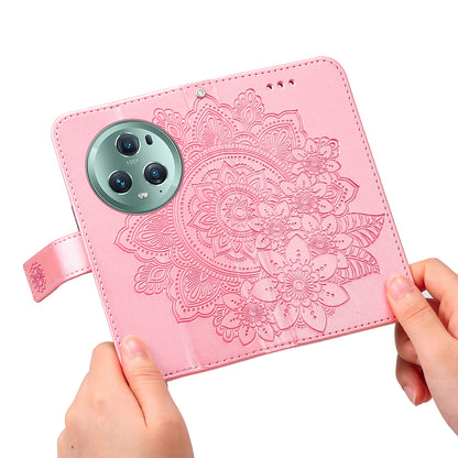 For Honor Magic5 Pro Flower Imprinting Phone Leather Case Stand Wallet Shockproof Phone Cover