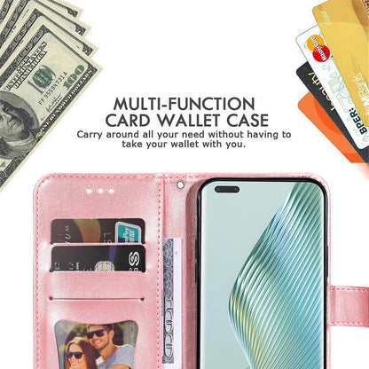 For Honor Magic5 Pro Flower Imprinting Phone Leather Case Stand Wallet Shockproof Phone Cover