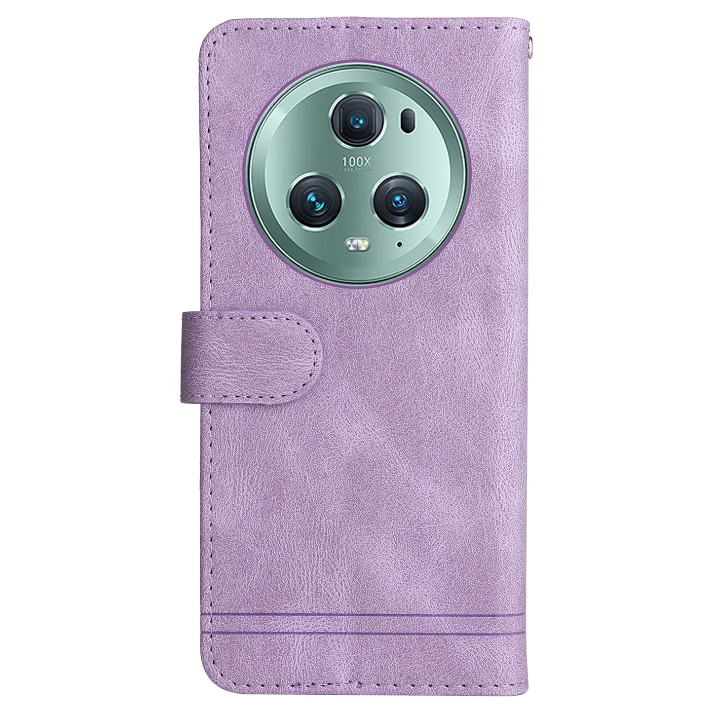 Phone Cover for Honor Magic5 Pro Skin-touch Leather Case Imprinted Lines Wallet Stand Shell