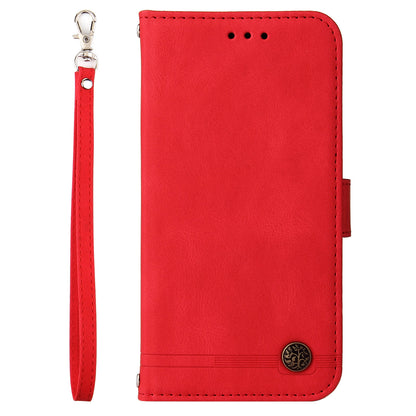 Phone Cover for Honor Magic5 Pro Skin-touch Leather Case Imprinted Lines Wallet Stand Shell