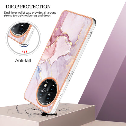 For OnePlus 11 5G YB IMD Series-2 Marble Pattern IMD TPU Case Electroplating Cell Phone Shell