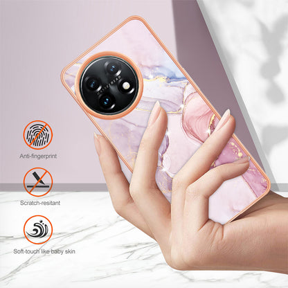 For OnePlus 11 5G YB IMD Series-2 Marble Pattern IMD TPU Case Electroplating Cell Phone Shell