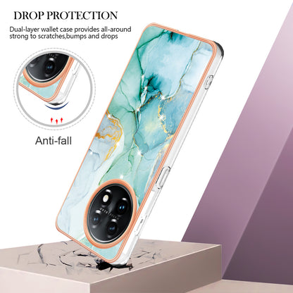 For OnePlus 11 5G YB IMD Series-2 Marble Pattern IMD TPU Case Electroplating Cell Phone Shell