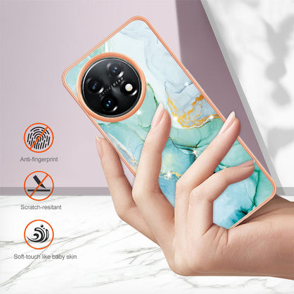 For OnePlus 11 5G YB IMD Series-2 Marble Pattern IMD TPU Case Electroplating Cell Phone Shell