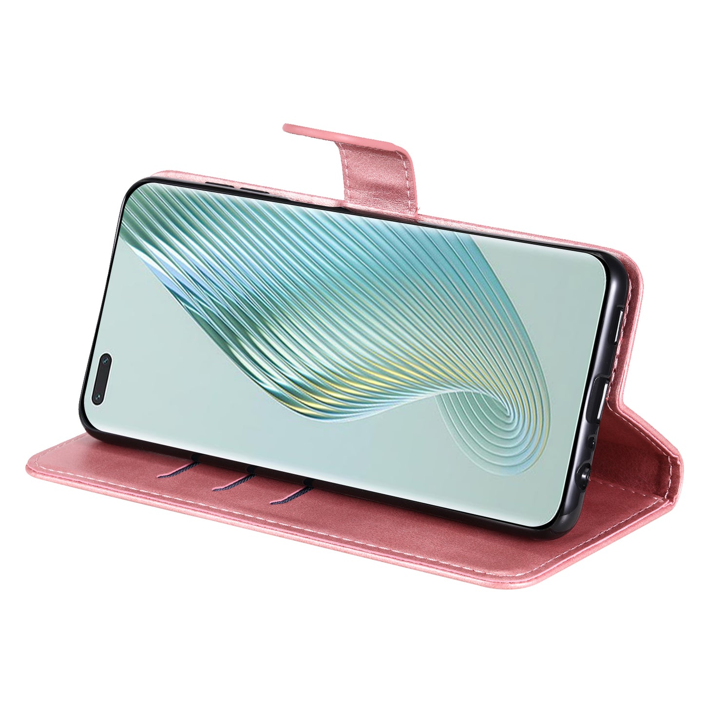 Wallet Phone Cover for Honor Magic5 Pro PU Leather Case Zipper Pocket Calf Texture Stand Shell