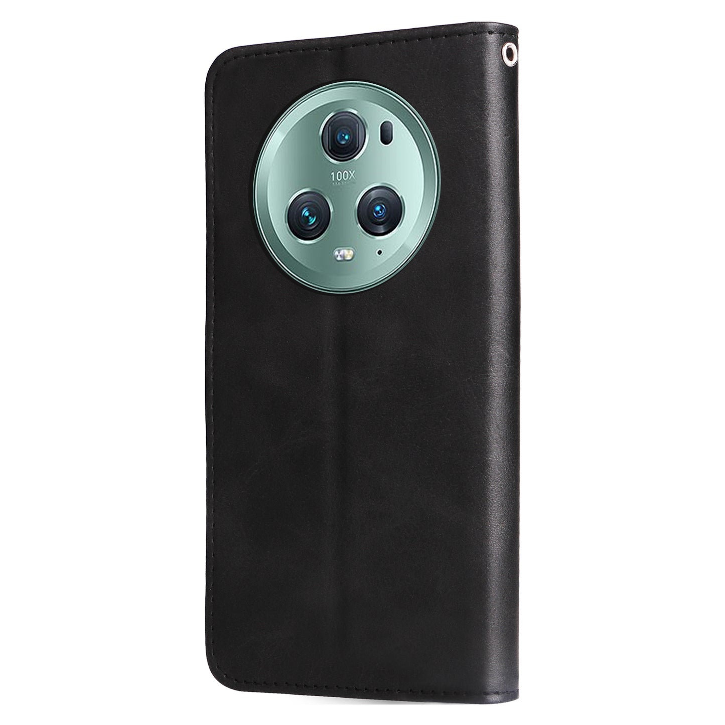 Wallet Phone Cover for Honor Magic5 Pro PU Leather Case Zipper Pocket Calf Texture Stand Shell