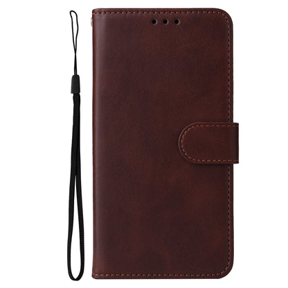 For Honor Magic5 Pro Calf Texture Phone Shell Stand Phone Case Leather Phone Cover with Strap